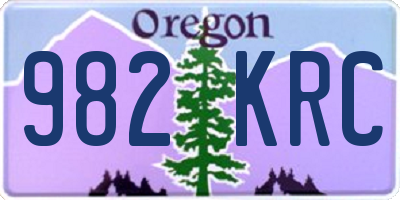 OR license plate 982KRC