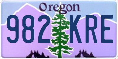 OR license plate 982KRE