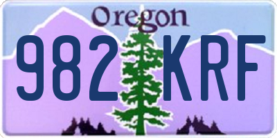 OR license plate 982KRF