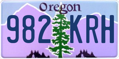 OR license plate 982KRH