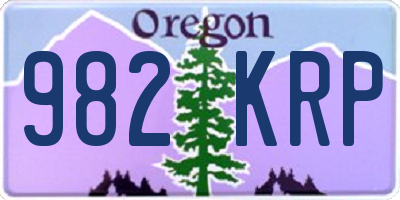 OR license plate 982KRP