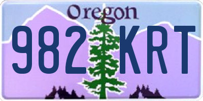 OR license plate 982KRT