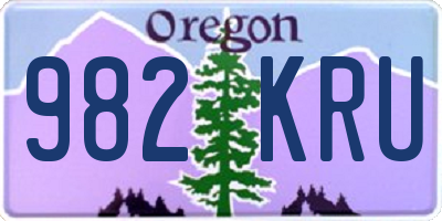 OR license plate 982KRU