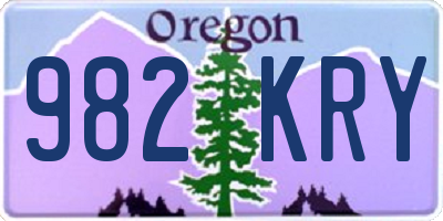 OR license plate 982KRY