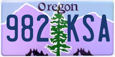 OR license plate 982KSA