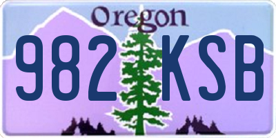OR license plate 982KSB