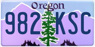 OR license plate 982KSC