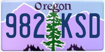 OR license plate 982KSD