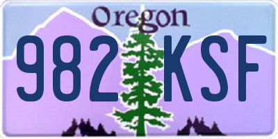 OR license plate 982KSF