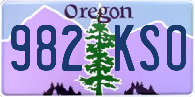 OR license plate 982KSO