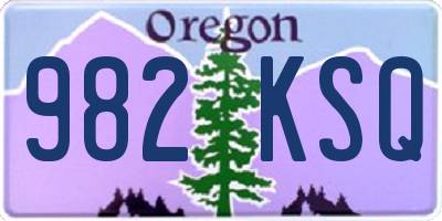 OR license plate 982KSQ