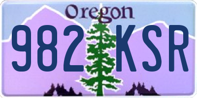 OR license plate 982KSR