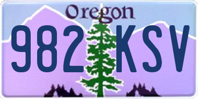 OR license plate 982KSV