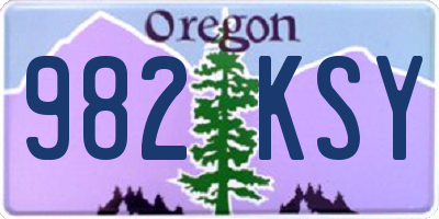 OR license plate 982KSY