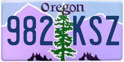 OR license plate 982KSZ