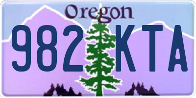 OR license plate 982KTA