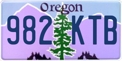 OR license plate 982KTB