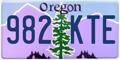 OR license plate 982KTE