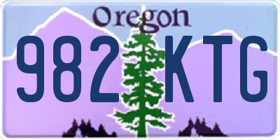OR license plate 982KTG