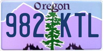 OR license plate 982KTL