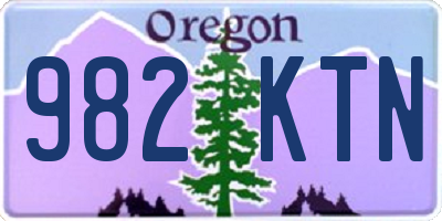 OR license plate 982KTN