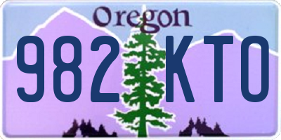 OR license plate 982KTO