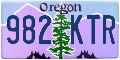 OR license plate 982KTR