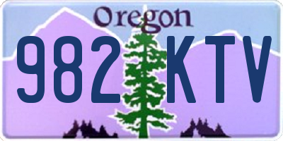 OR license plate 982KTV