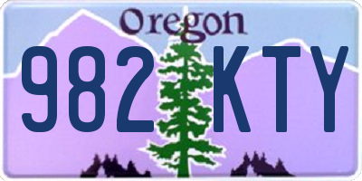 OR license plate 982KTY