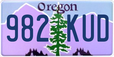OR license plate 982KUD