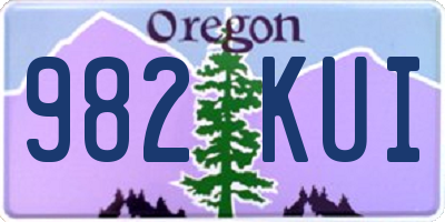 OR license plate 982KUI