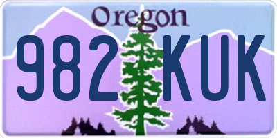 OR license plate 982KUK