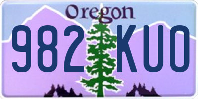 OR license plate 982KUO