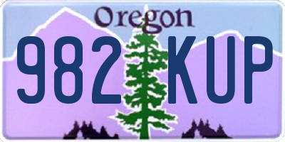 OR license plate 982KUP
