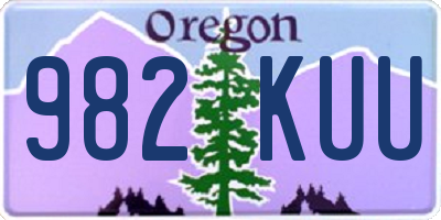 OR license plate 982KUU