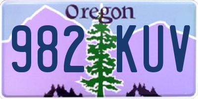 OR license plate 982KUV
