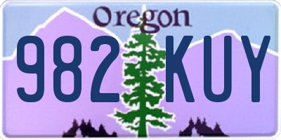 OR license plate 982KUY