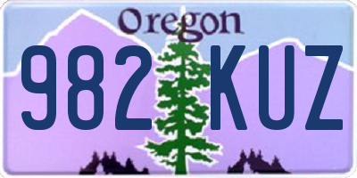 OR license plate 982KUZ