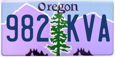 OR license plate 982KVA
