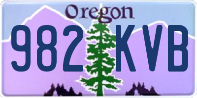 OR license plate 982KVB