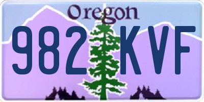 OR license plate 982KVF