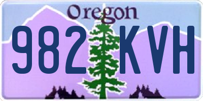 OR license plate 982KVH