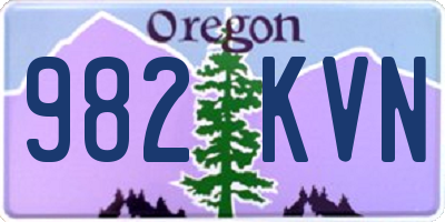 OR license plate 982KVN