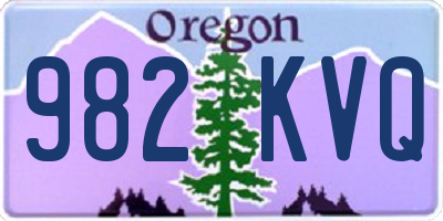 OR license plate 982KVQ