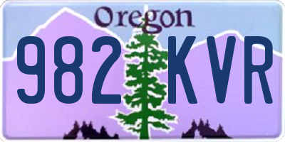 OR license plate 982KVR