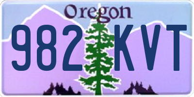 OR license plate 982KVT