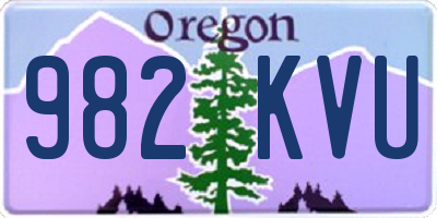 OR license plate 982KVU