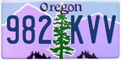 OR license plate 982KVV