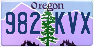 OR license plate 982KVX