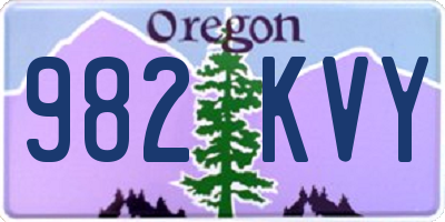 OR license plate 982KVY